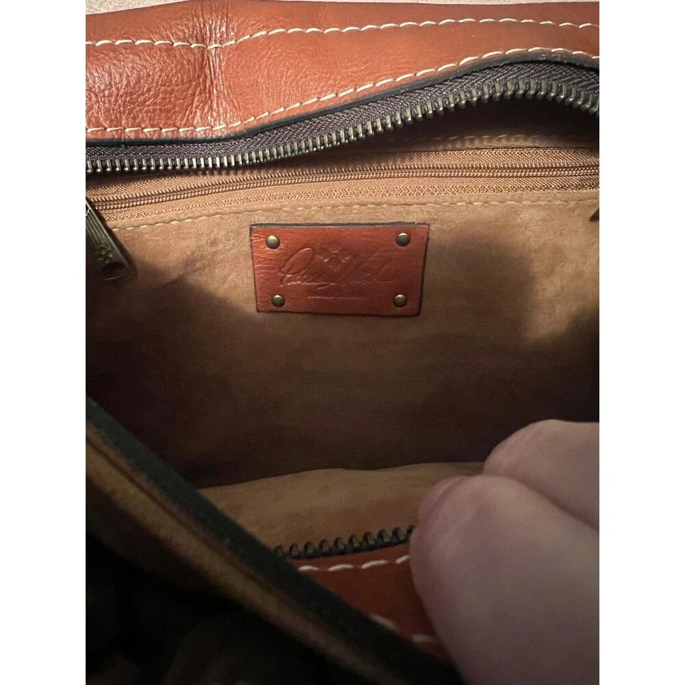 Patricia Nash Leather Crossbody Flap Magnet Closure Tan Handbag New‎
